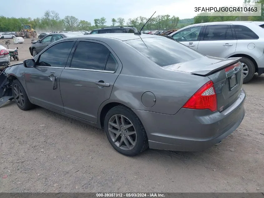 2012 Ford Fusion Sel VIN: 3FAHP0JG0CR410463 Lot: 39357312