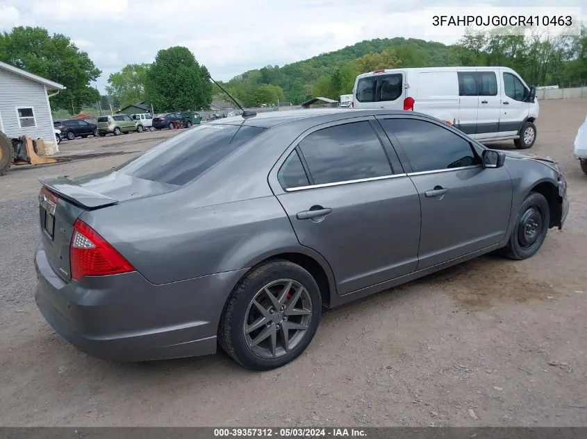 2012 Ford Fusion Sel VIN: 3FAHP0JG0CR410463 Lot: 39357312