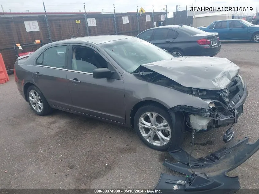 3FAHP0HA1CR116619 2012 Ford Fusion Se