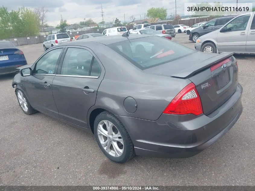 3FAHP0HA1CR116619 2012 Ford Fusion Se