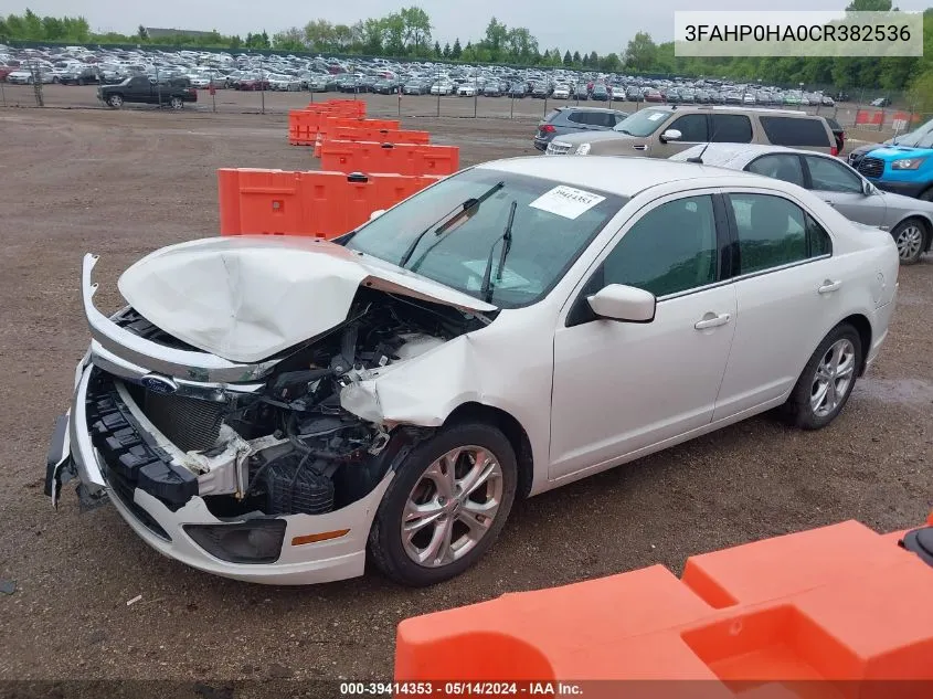 3FAHP0HA0CR382536 2012 Ford Fusion Se