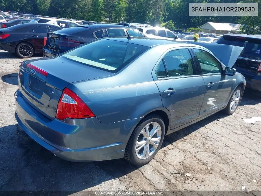 2012 Ford Fusion Se VIN: 3FAHP0HA1CR209530 Lot: 39442085