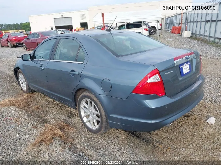 2012 Ford Fusion Sel VIN: 3FAHP0JG1CR106090 Lot: 39492904