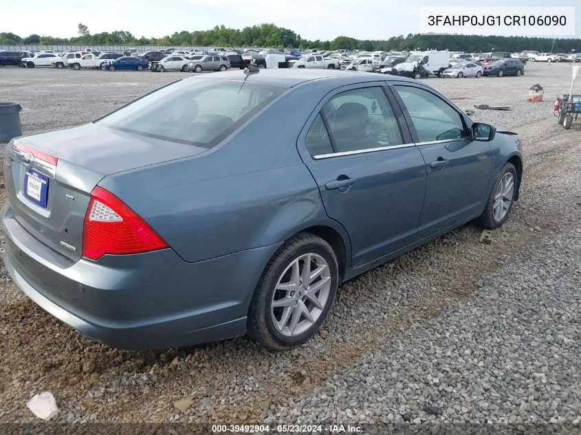 2012 Ford Fusion Sel VIN: 3FAHP0JG1CR106090 Lot: 39492904