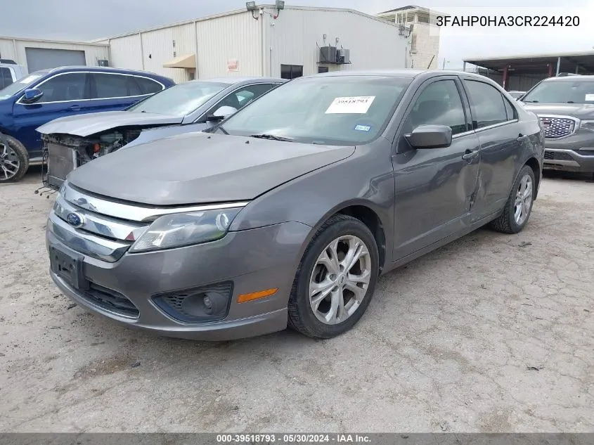 3FAHP0HA3CR224420 2012 Ford Fusion Se