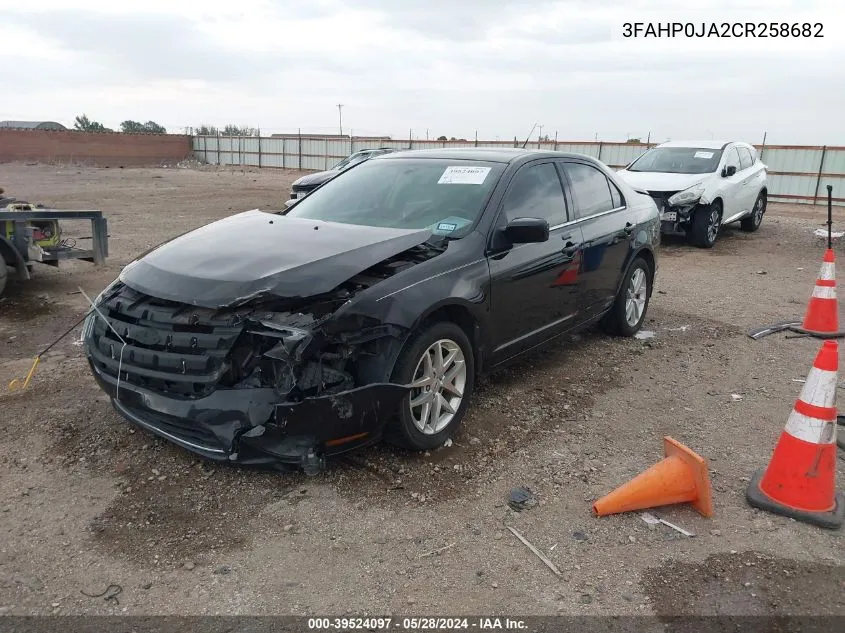 2012 Ford Fusion Sel VIN: 3FAHP0JA2CR258682 Lot: 39524097