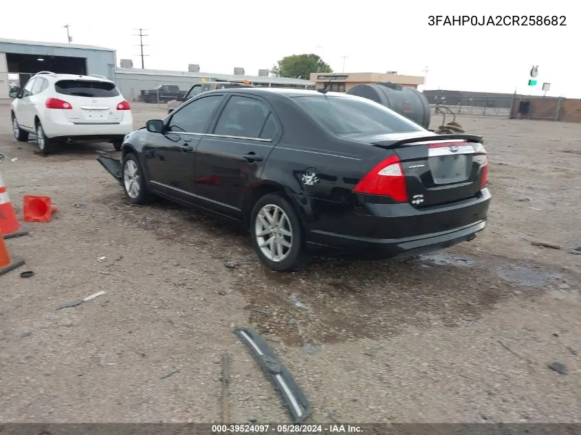 2012 Ford Fusion Sel VIN: 3FAHP0JA2CR258682 Lot: 39524097