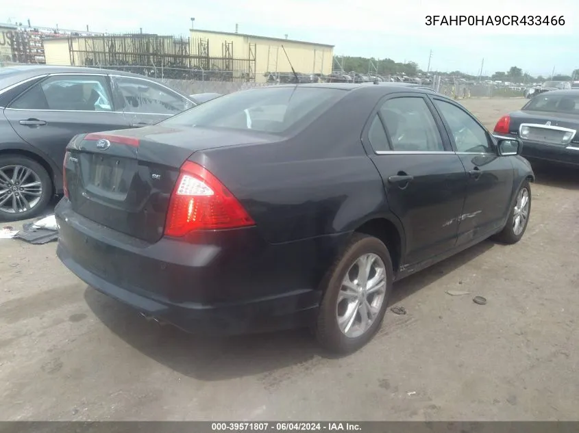 3FAHP0HA9CR433466 2012 Ford Fusion Se