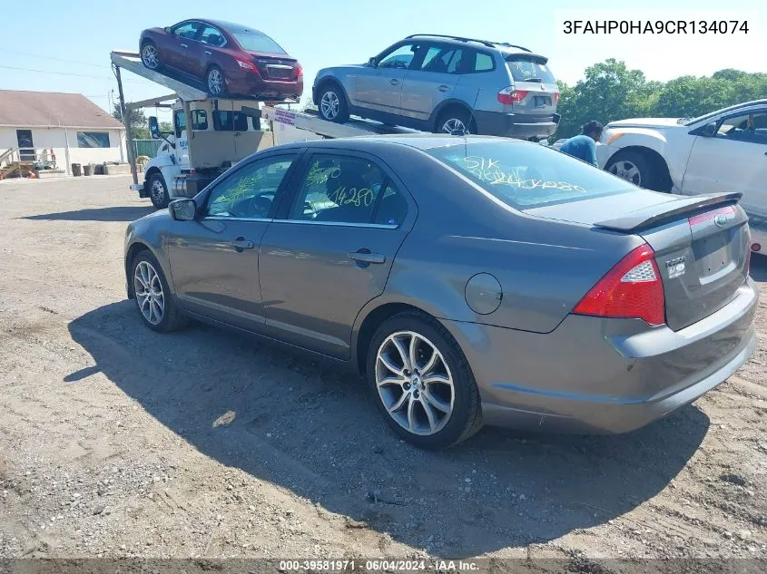 2012 Ford Fusion Se VIN: 3FAHP0HA9CR134074 Lot: 39581971