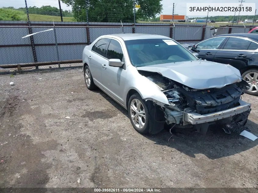 3FAHP0HA2CR263158 2012 Ford Fusion Se