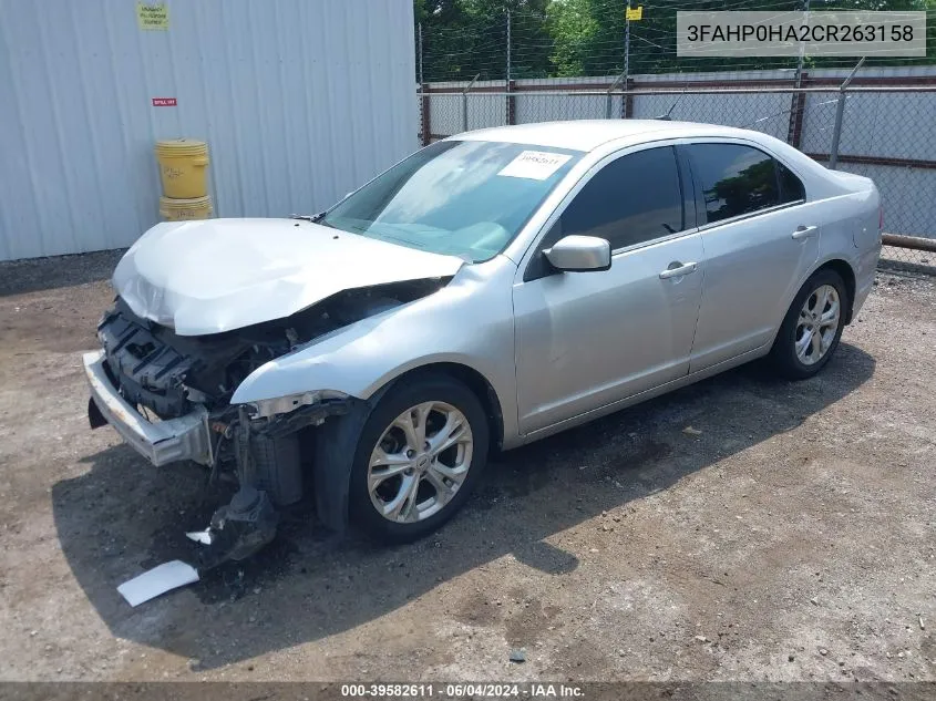 3FAHP0HA2CR263158 2012 Ford Fusion Se