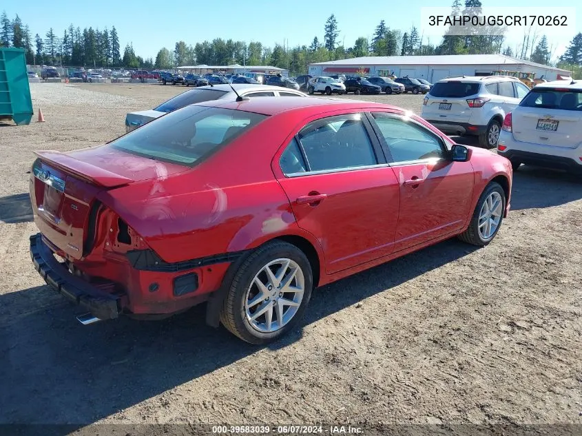 2012 Ford Fusion Sel VIN: 3FAHP0JG5CR170262 Lot: 39583039