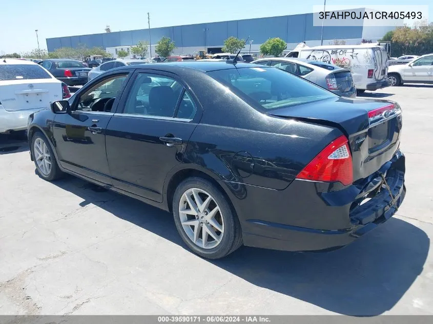 2012 Ford Fusion Sel VIN: 3FAHP0JA1CR405493 Lot: 39590171