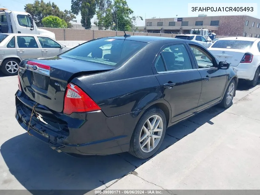 2012 Ford Fusion Sel VIN: 3FAHP0JA1CR405493 Lot: 39590171