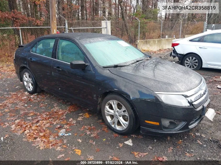 2012 Ford Fusion Se VIN: 3FAHP0HA2CR358819 Lot: 39723599