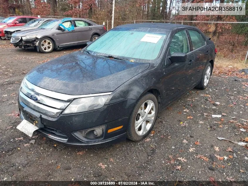 2012 Ford Fusion Se VIN: 3FAHP0HA2CR358819 Lot: 39723599