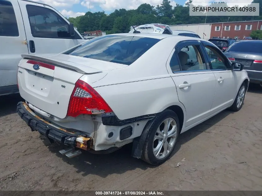 3FAHP0HA9CR140988 2012 Ford Fusion Se