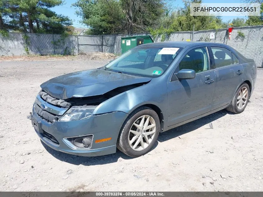 2012 Ford Fusion Sel VIN: 3FAHP0CG0CR225651 Lot: 39783274