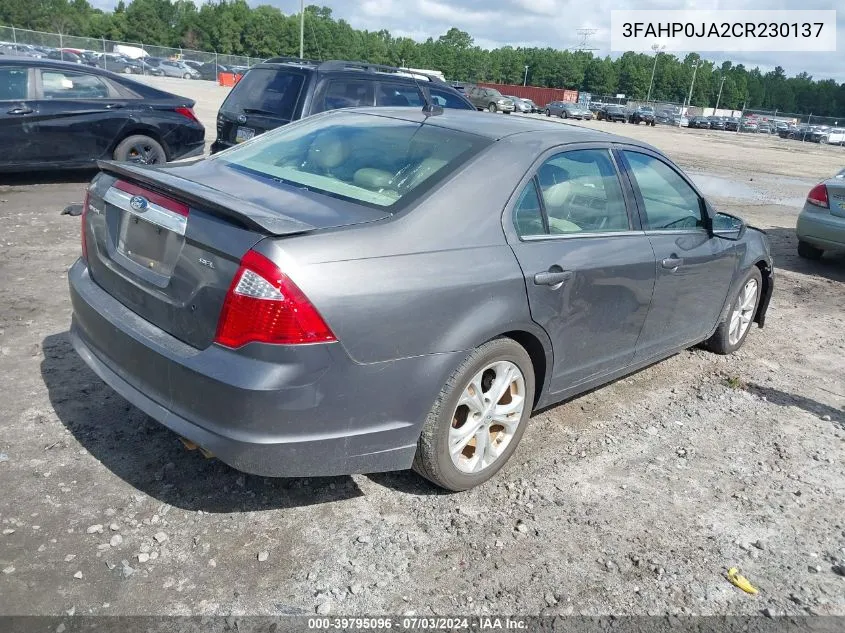 2012 Ford Fusion Sel VIN: 3FAHP0JA2CR230137 Lot: 39795096