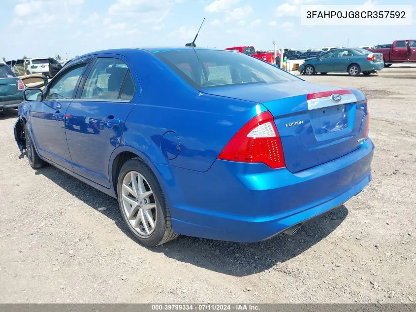 2012 Ford Fusion Sel VIN: 3FAHP0JG8CR357592 Lot: 39799334