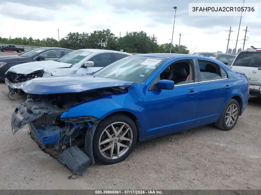 3FAHP0JA2CR105736 2012 Ford Fusion Sel