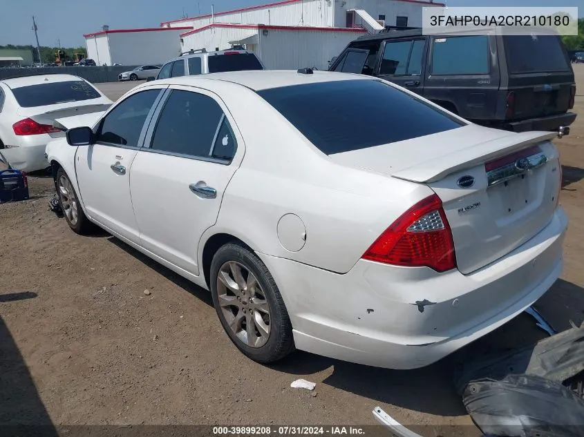 2012 Ford Fusion Sel VIN: 3FAHP0JA2CR210180 Lot: 39899208