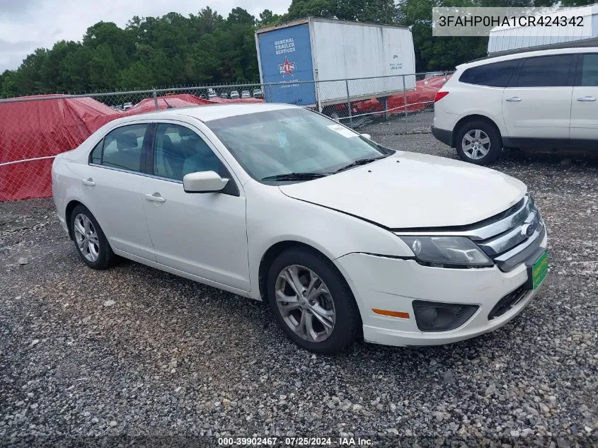 2012 Ford Fusion Se VIN: 3FAHP0HA1CR424342 Lot: 39902467