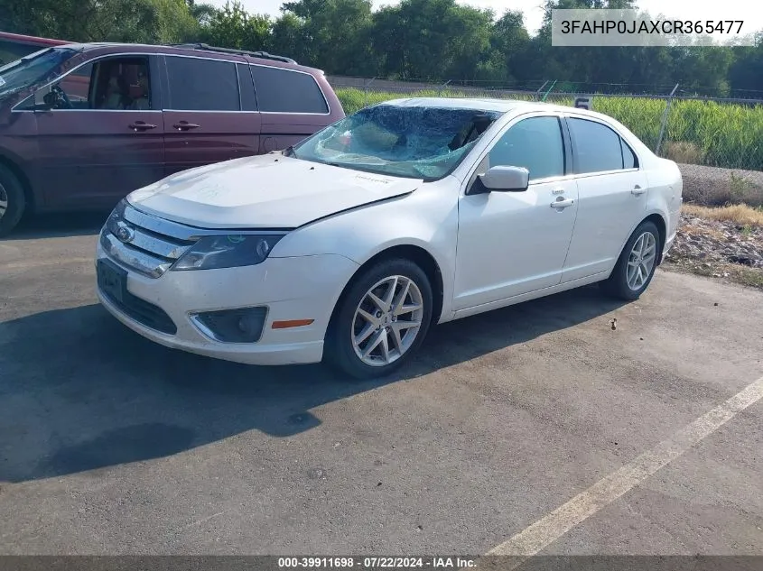 2012 Ford Fusion Sel VIN: 3FAHP0JAXCR365477 Lot: 39911698