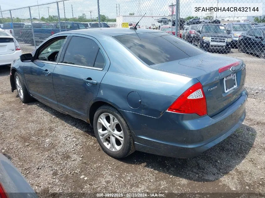 3FAHP0HA4CR432144 2012 Ford Fusion Se