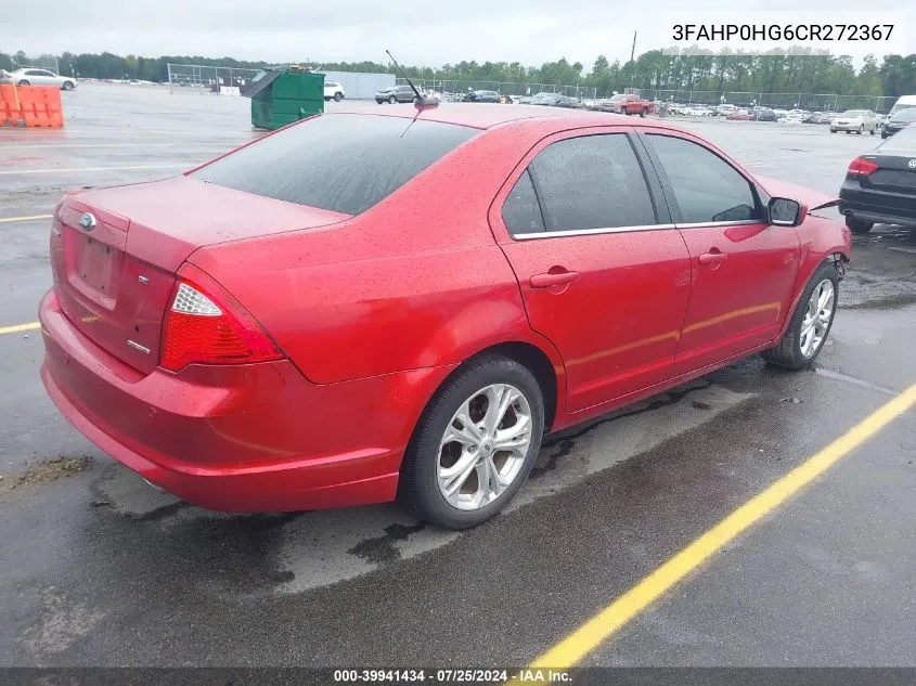 2012 Ford Fusion Se VIN: 3FAHP0HG6CR272367 Lot: 39941434