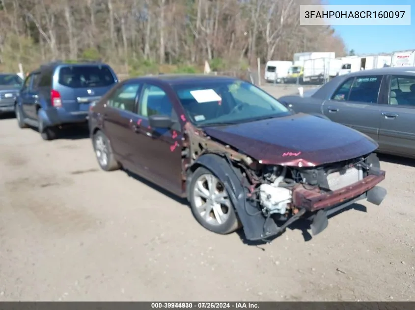 3FAHP0HA8CR160097 2012 Ford Fusion Se