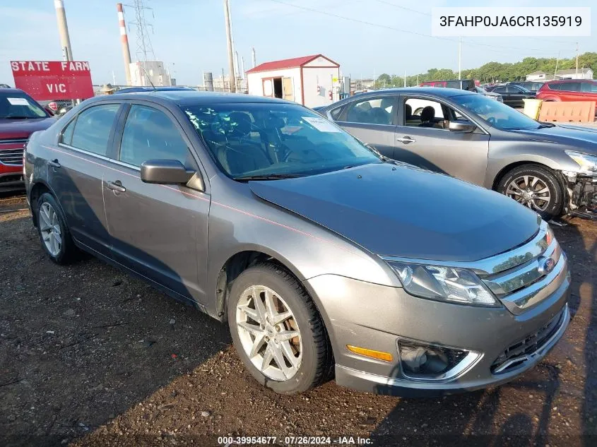 2012 Ford Fusion Sel VIN: 3FAHP0JA6CR135919 Lot: 39954677