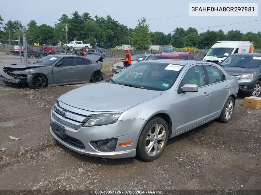 2012 Ford Fusion Se VIN: 3FAHP0HA8CR297881 Lot: 39957726