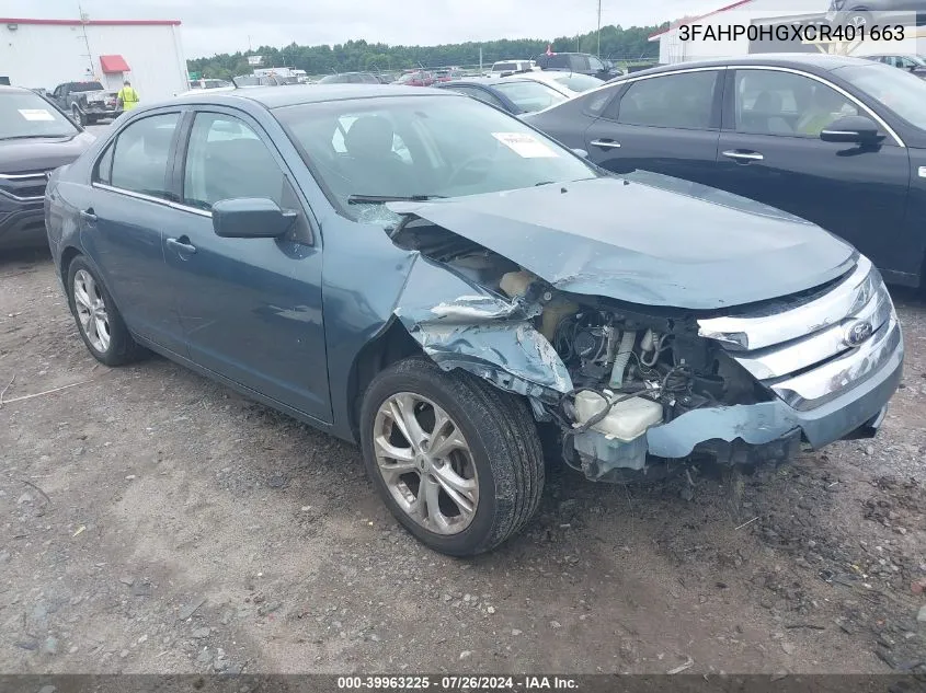 3FAHP0HGXCR401663 2012 Ford Fusion Se