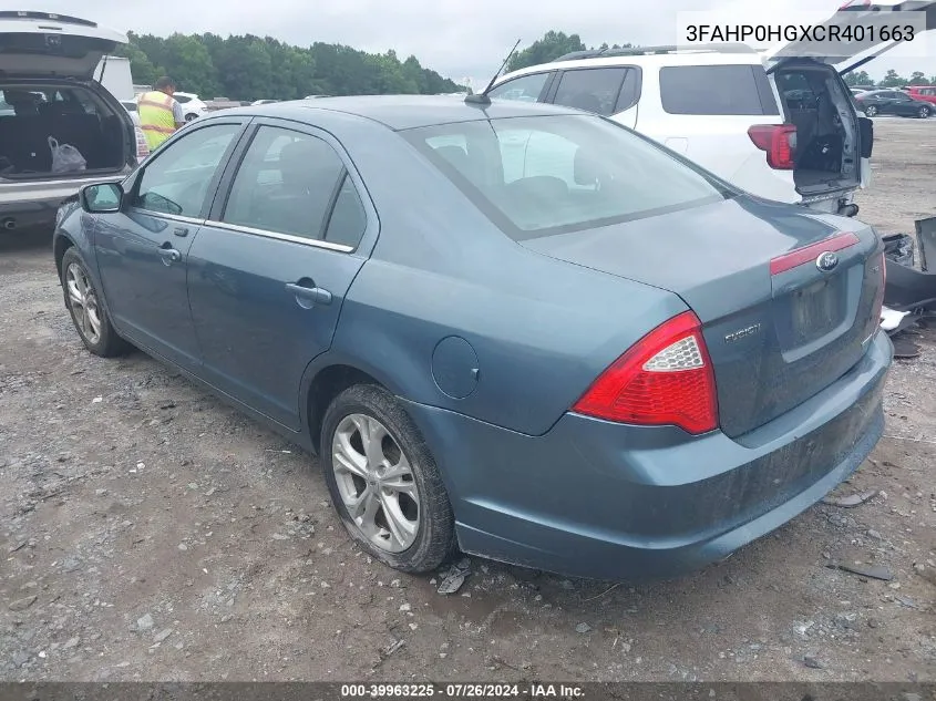 3FAHP0HGXCR401663 2012 Ford Fusion Se