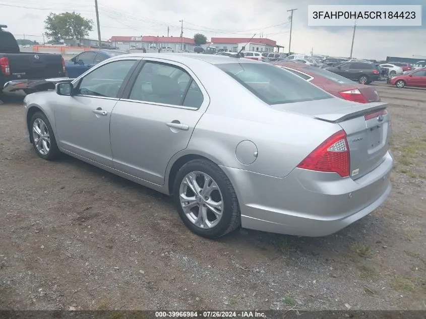 2012 Ford Fusion Se VIN: 3FAHP0HA5CR184423 Lot: 39966984