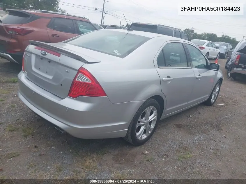 2012 Ford Fusion Se VIN: 3FAHP0HA5CR184423 Lot: 39966984