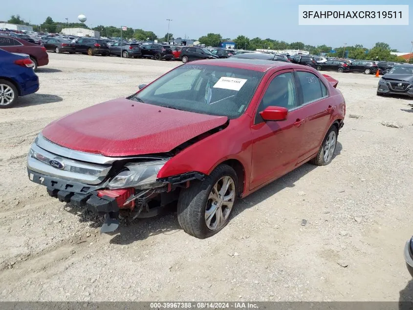 3FAHP0HAXCR319511 2012 Ford Fusion Se