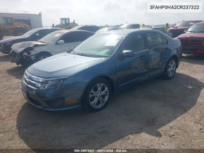 3FAHP0HA2CR237322 2012 Ford Fusion Se