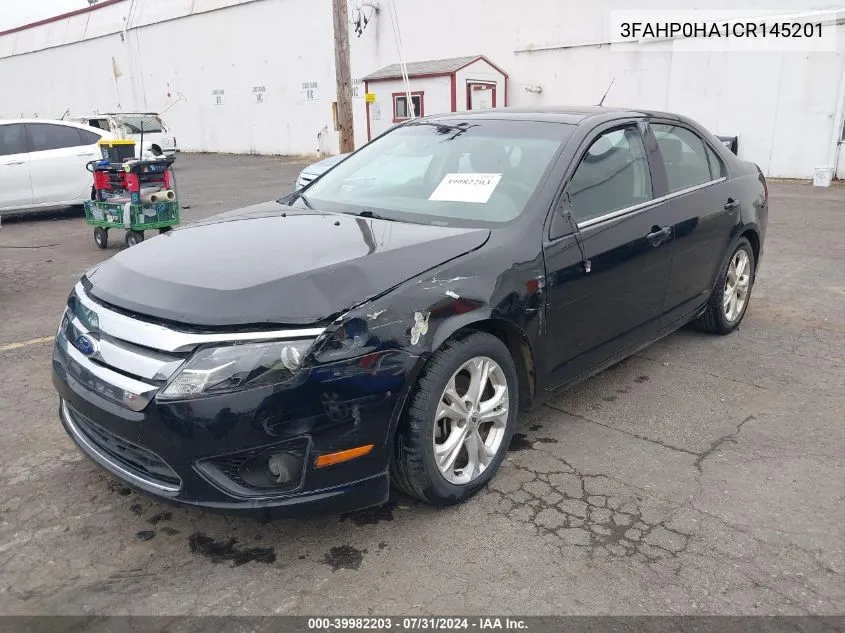 2012 Ford Fusion Se VIN: 3FAHP0HA1CR145201 Lot: 39982203