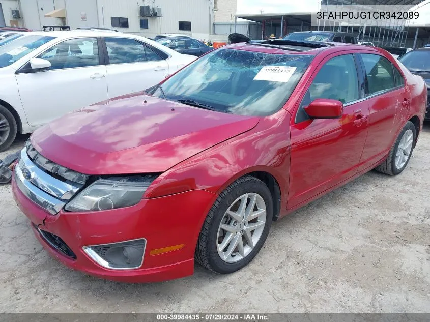 2012 Ford Fusion Sel VIN: 3FAHP0JG1CR342089 Lot: 39984435