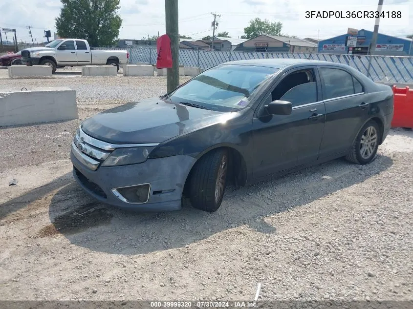 2012 Ford Fusion Hybrid VIN: 3FADP0L36CR334188 Lot: 39999320