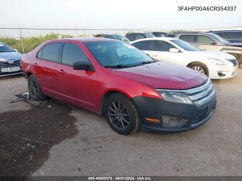 3FAHP0GA6CR354337 2012 Ford Fusion S