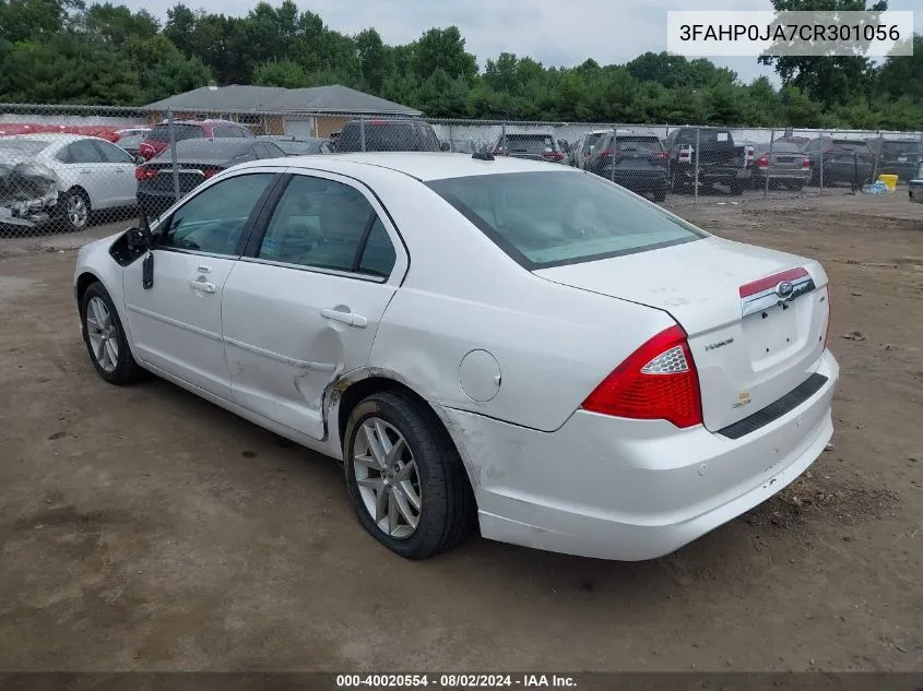 2012 Ford Fusion Sel VIN: 3FAHP0JA7CR301056 Lot: 40020554