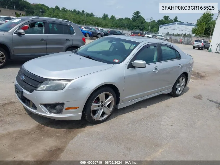 2012 Ford Fusion Sport VIN: 3FAHP0KC3CR165525 Lot: 40020719