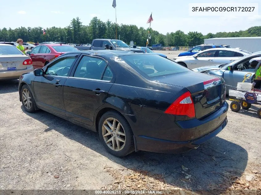 2012 Ford Fusion Sel VIN: 3FAHP0CG9CR172027 Lot: 40025215