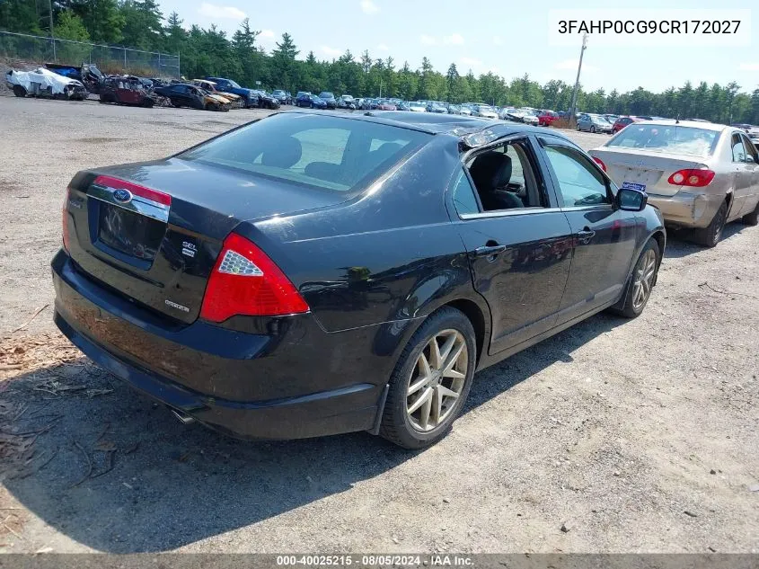 2012 Ford Fusion Sel VIN: 3FAHP0CG9CR172027 Lot: 40025215