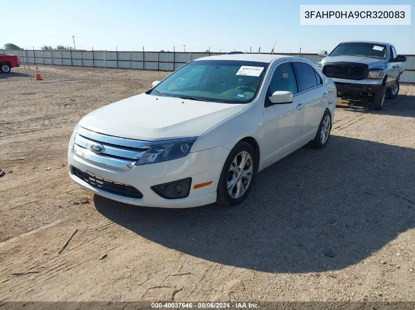 2012 Ford Fusion Se VIN: 3FAHP0HA9CR320083 Lot: 40037646