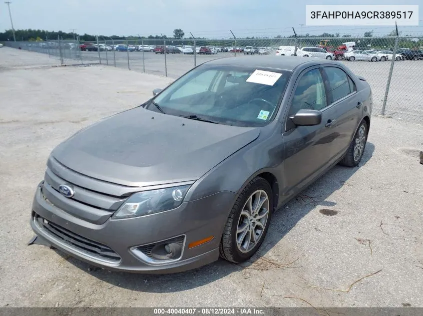 3FAHP0HA9CR389517 2012 Ford Fusion Se