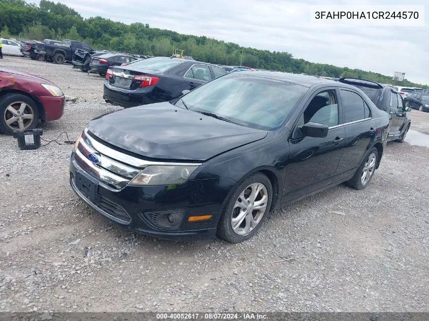 2012 Ford Fusion Se VIN: 3FAHP0HA1CR244570 Lot: 40052617